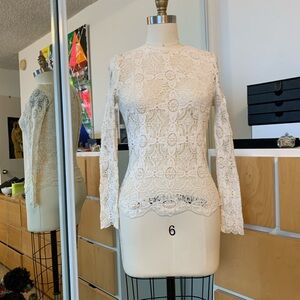 Elegant Lace Cream Top